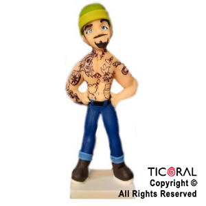 ADORNO  HOMBRE TATUADO A. PORCELANA FRIA x 1